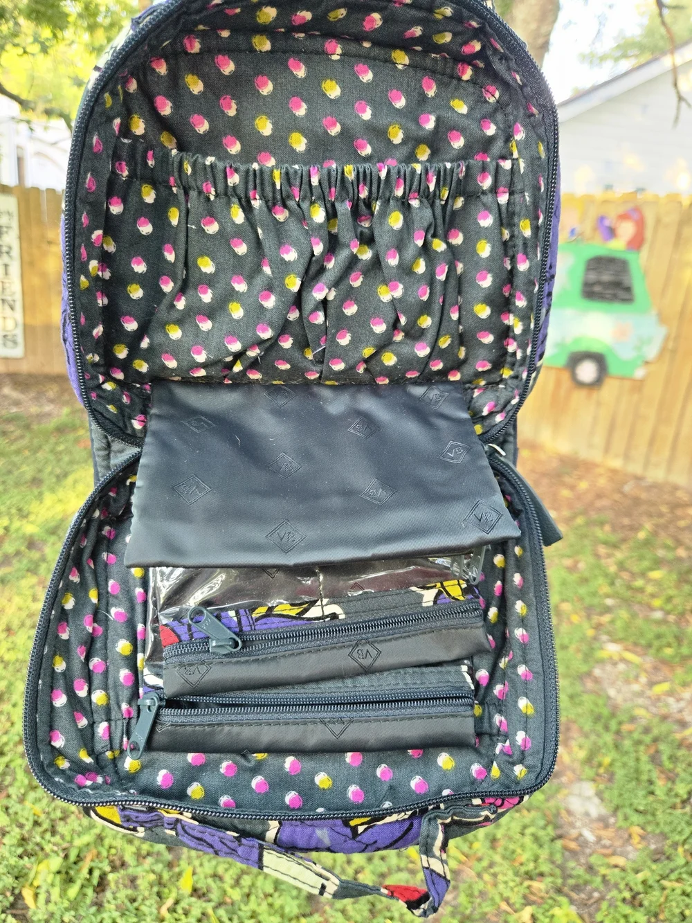Vera Bradley Quilted Floral Hanging Cosmetic Makeup Organizer Travel Case